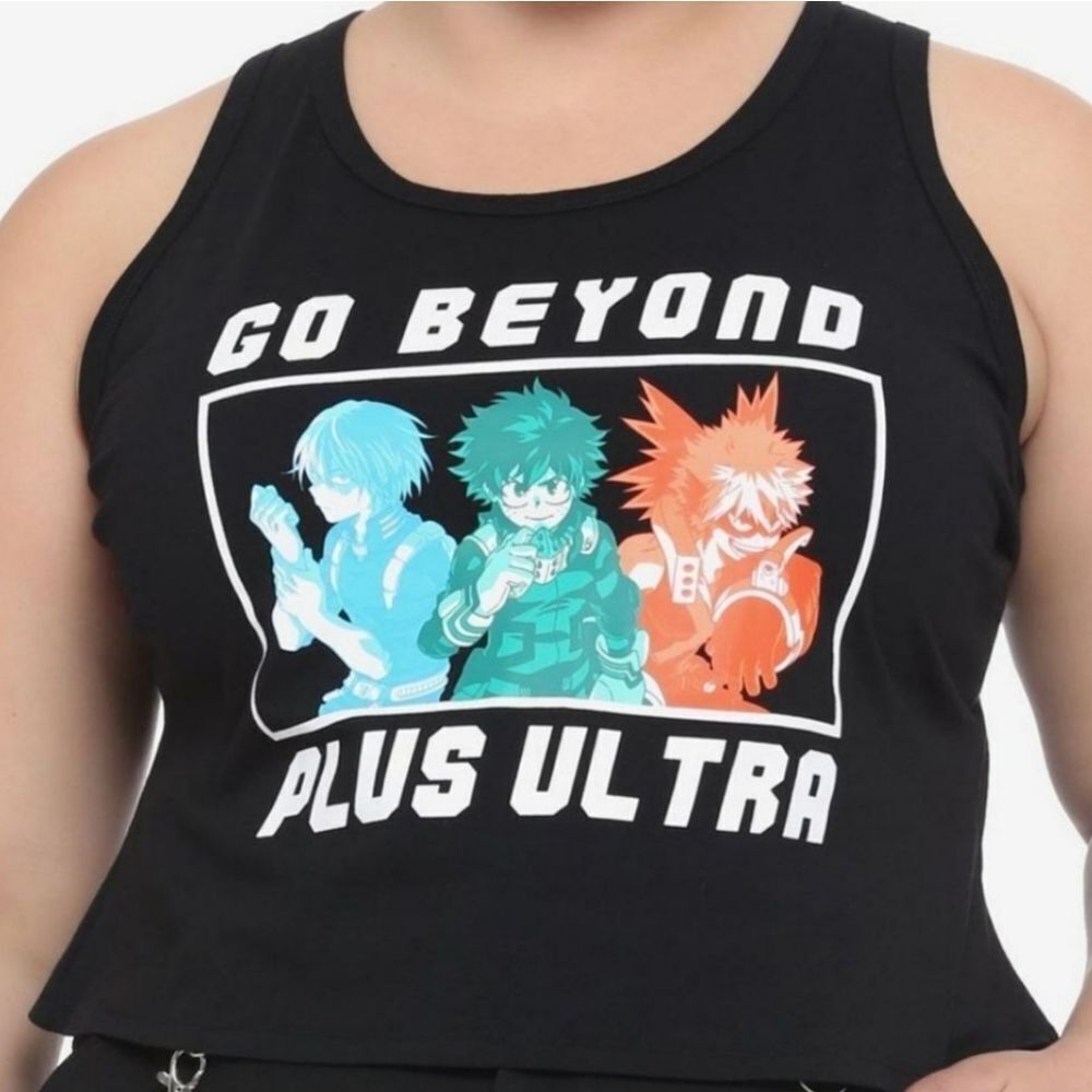 My Hero Academia Go Beyond Plus Ultra Black Crop Tank Top